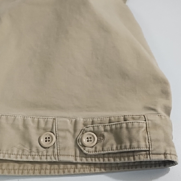 GAP Tan Cotton Canvas Utility Jacket Classic Collar Zip Front - Picture 14 of 16